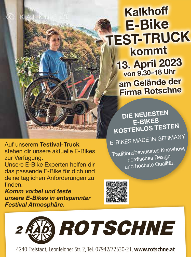 Kalkhoff E-Bike-Test-Truck 2023 in Freistadt bei Rotschne